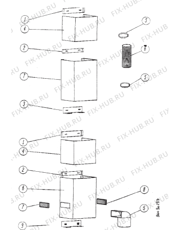 Взрыв-схема плиты (духовки) Alno AME2222KN - Схема узла Section 2
